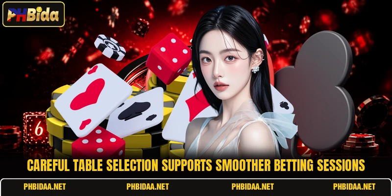 Careful table selection supports smoother betting sessions