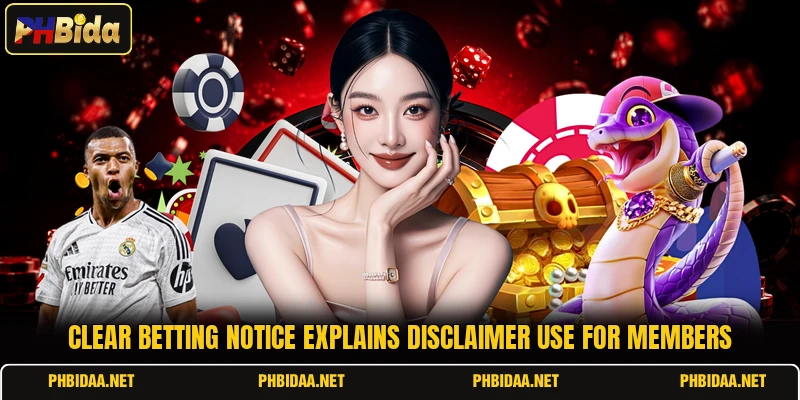Clear betting notice explains disclaimer use for members