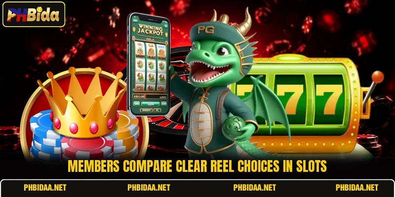 Members compare clear reel choices in slots
