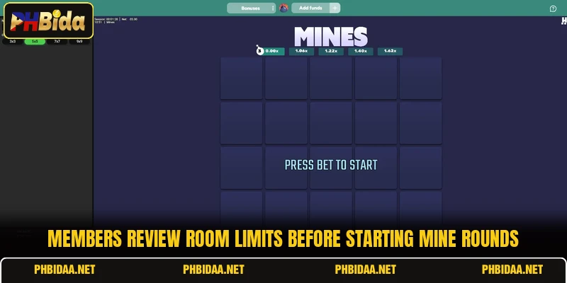 Members review room limits before starting mine rounds
