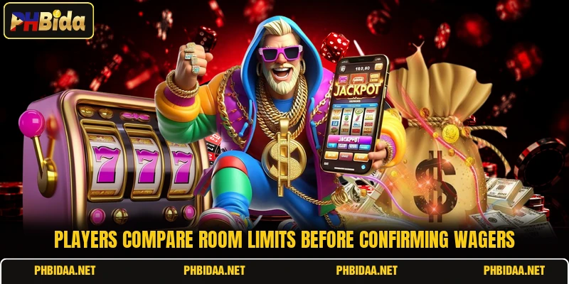 Players compare room limits before confirming wagers