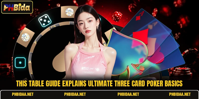This table guide explains ultimate three card poker basics